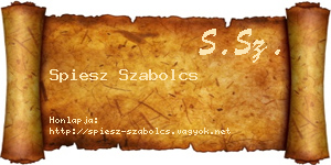 Spiesz Szabolcs névjegykártya